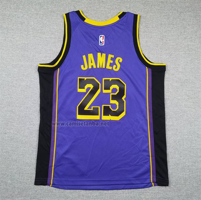 Camiseta Nino Los Angeles Lakers LeBron James NO 23 Statement 2024-25 Violeta